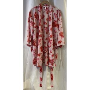 Oscar De La Renta Women's‎ Pink Label Floral Robe Large Sheer Bridal EUC Pinks